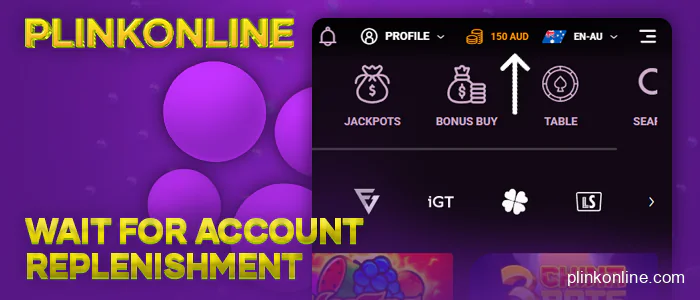 Wait for your account to be funded and play plinko online