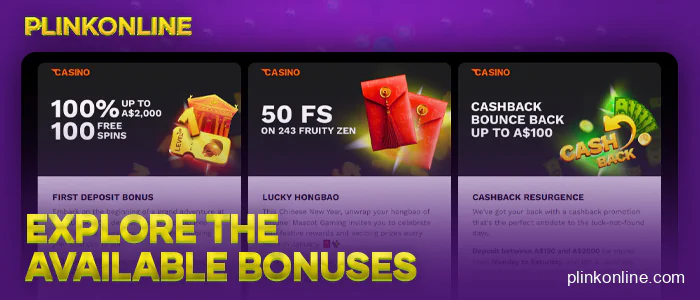 Check out and choose a bonus to play plinko online
