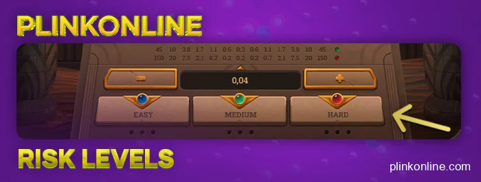 Set your risk level before you bet in Online Plinko